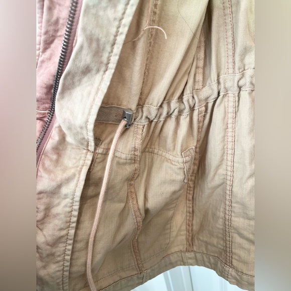 Free People Double Cloth Jacket Antique Pink Boho Military Cinch Waist Women’s S - Picture 12 of 15